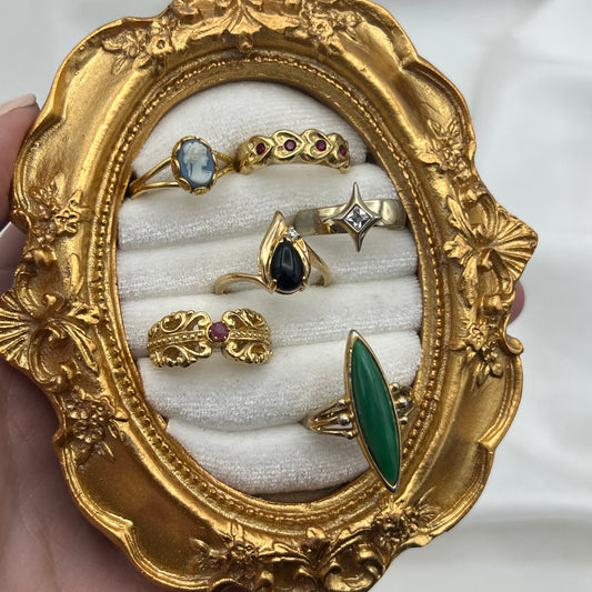 RARE Baby Blue Cameo Avon Pinky Ring