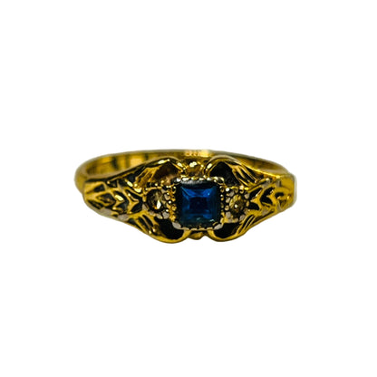 1980s Avon Blue Crystal Ring