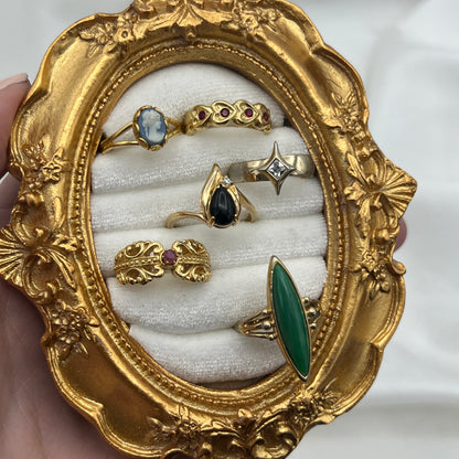 Crescent Moon & Star Ring