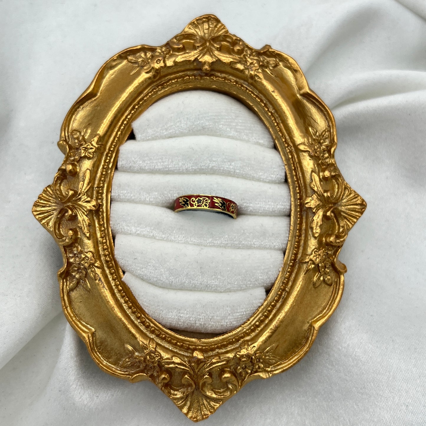 Red Bird Enamel Cloisonné Ring