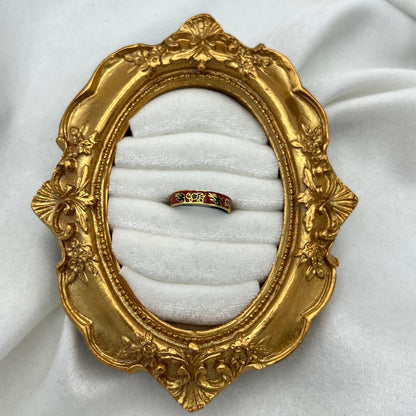 Red Bird Enamel Cloisonné Ring