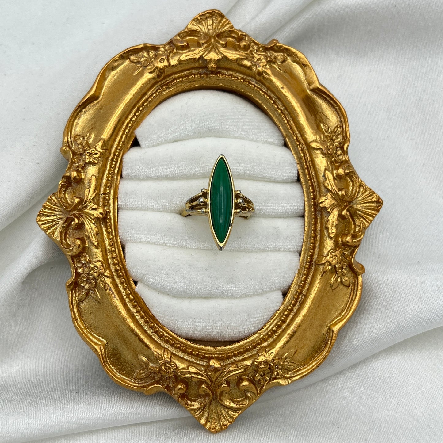 Green Stone Marquise Ring