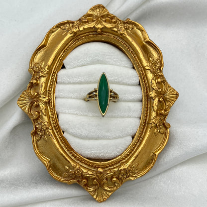 Green Stone Marquise Ring
