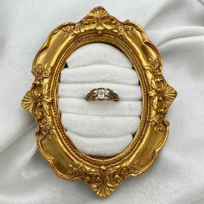 Art Nouveau Square Diamanté Ring