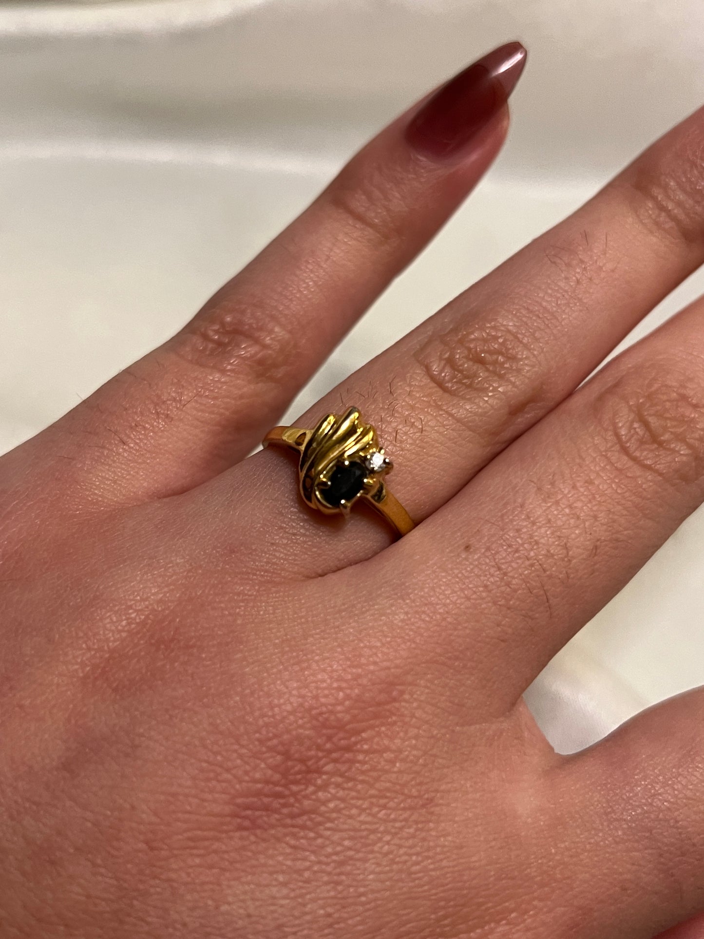Avon Black Onyx Oval Ring
