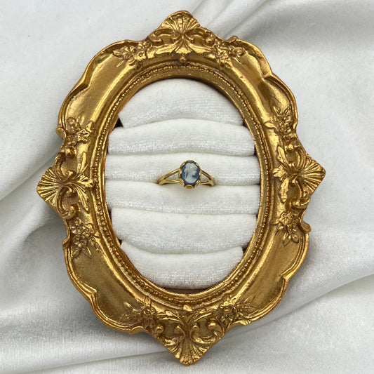 RARE Baby Blue Cameo Avon Pinky Ring
