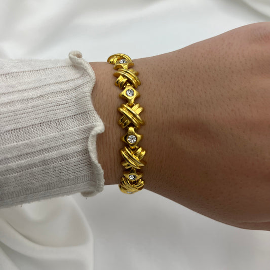 Diamanté Gold-Toned Bracelet
