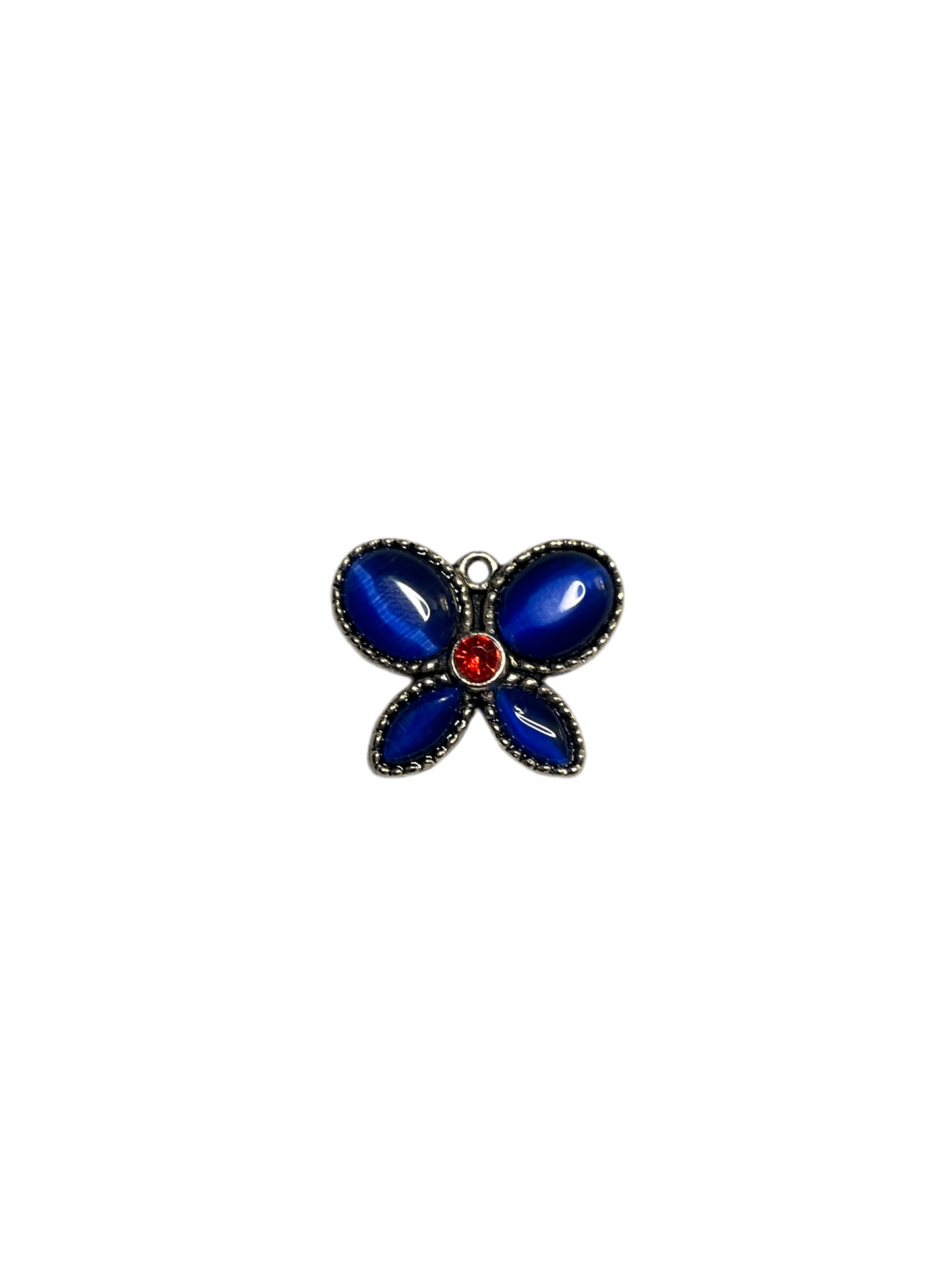 Red & Blue Gemstone Butterfly Charm