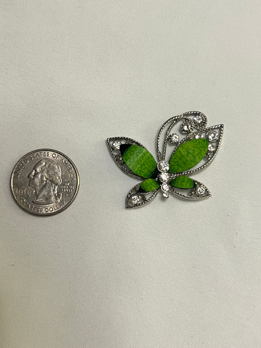 Green Rhinestone Butterfly Pendant
